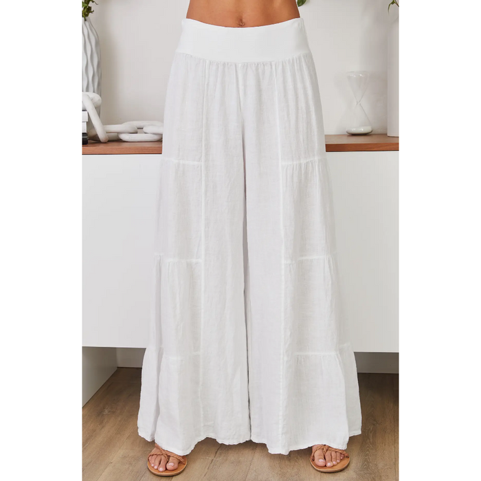 Linen Tiered Palazzo Pant
