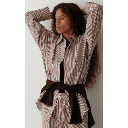 DONNI. The Pop Button Down Espresso Stripe / XS Shirts & Tops Parts and Labour Hood River Oregon Clothing Store