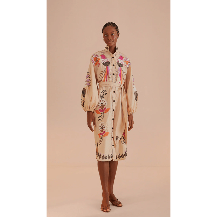 Flower Bird Embroidered Midi Dress– Parts + Labour