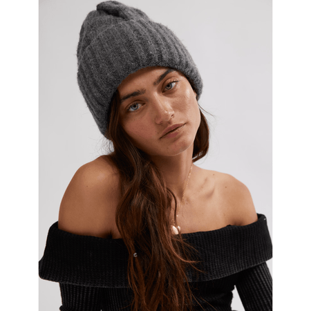 Free People Coastline Beanie Charcoal Hats Parts and Labour Hood River Oregon Clothing Store