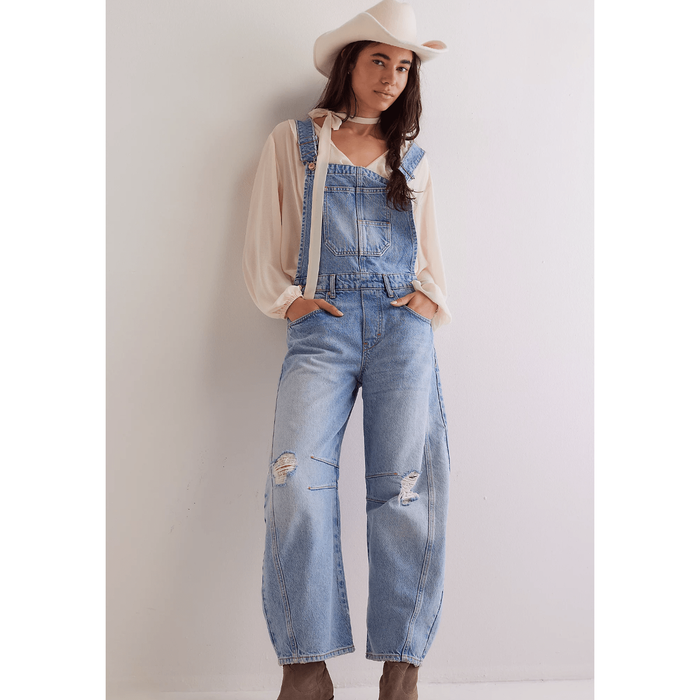 Free People Good Luck Barrel Overall Denim Parts and Labour Hood River Oregon Clothing Store