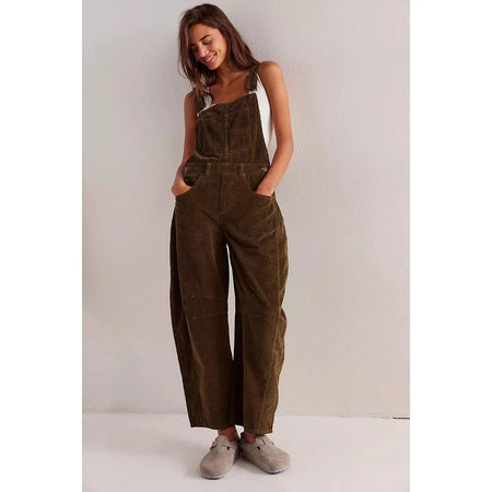 Free People Good Luck Cord Overalls Fir Green / S Dresses & Jumpsuits Parts and Labour Hood River Oregon Clothing Store