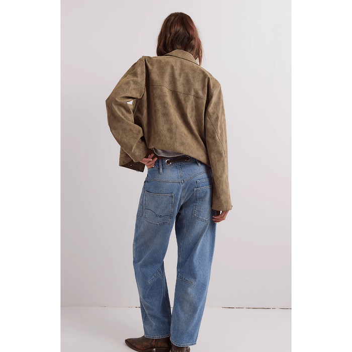 Free People Moxie Low Slung Pull-On Barrel Jeans Bottoms Parts and Labour Hood River Oregon Clothing Store