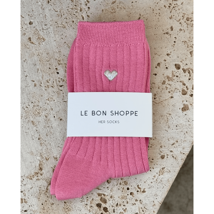 Le Bon Shoppe Embroidered Her Socks Pink Water + Heart Accessories Parts and Labour Hood River Oregon Clothing Store