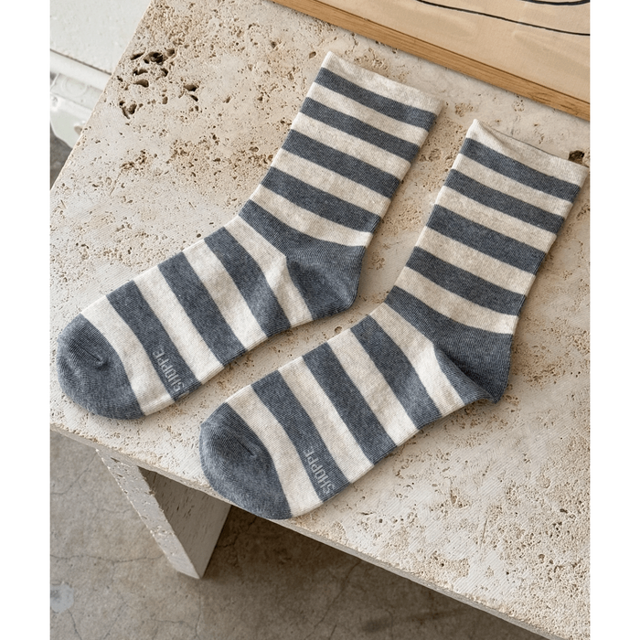 Le Bon Shoppe Wally Socks Wide / Grey Stripe Accessories Parts and Labour Hood River Oregon Clothing Store