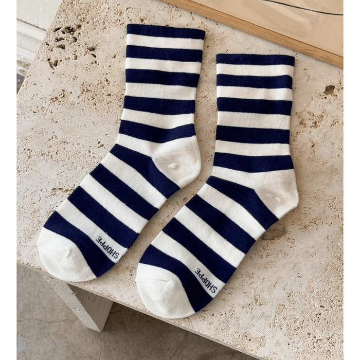 Le Bon Shoppe Wally Socks Wide / Navy Stripe Accessories Parts and Labour Hood River Oregon Clothing Store