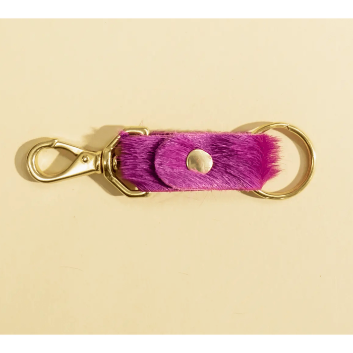 Primecut Leather Keychain Fuschia Hair on Hide Accessories Parts and Labour Hood River Oregon Clothing Store