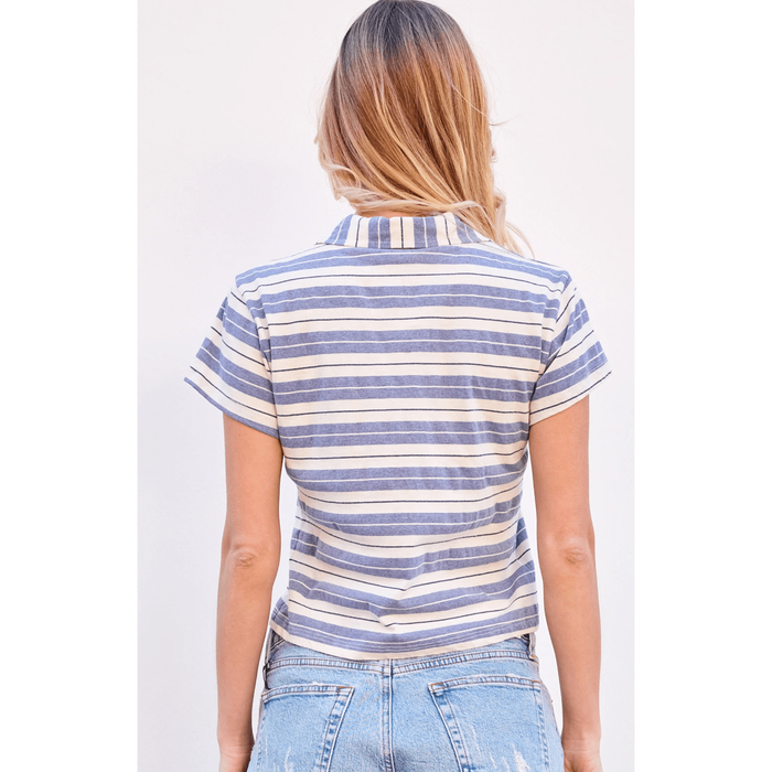 Sundry Harbor Stripe Shrunken Polo Shirts & Tops Parts and Labour Hood River Oregon Clothing Store