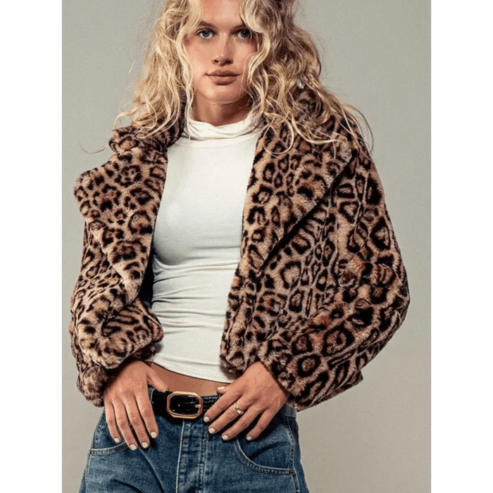 Urban Daizy Cropped Leopard Coat Coats & Jackets Parts and Labour Hood River Oregon Clothing Store